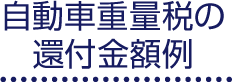 自動車重量税の還付金額例