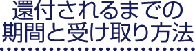 還付されるまでの期間と受け取り方法