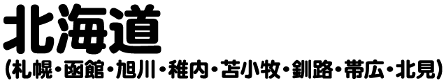 北海道（札幌・函館・旭川・稚内・苫小牧・釧路・帯広・北見）